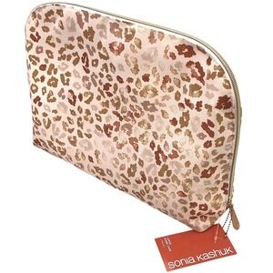 Sonia Kashuk Large Dome Case 2 Piece Leopard Print Makeup Bag‎ Organizer